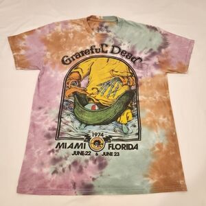 Grateful Dead Dave's Pics 1974 Miami Florida Tie-Dye Tee Men's S/M